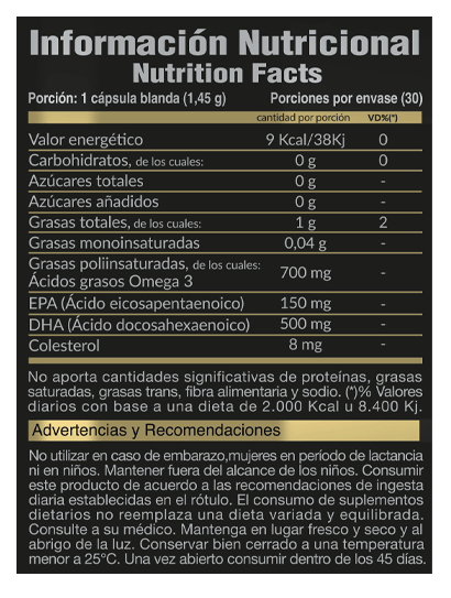 OMEGA 3 FISH OIL 30 CAPS-  GOLD NUTRITION