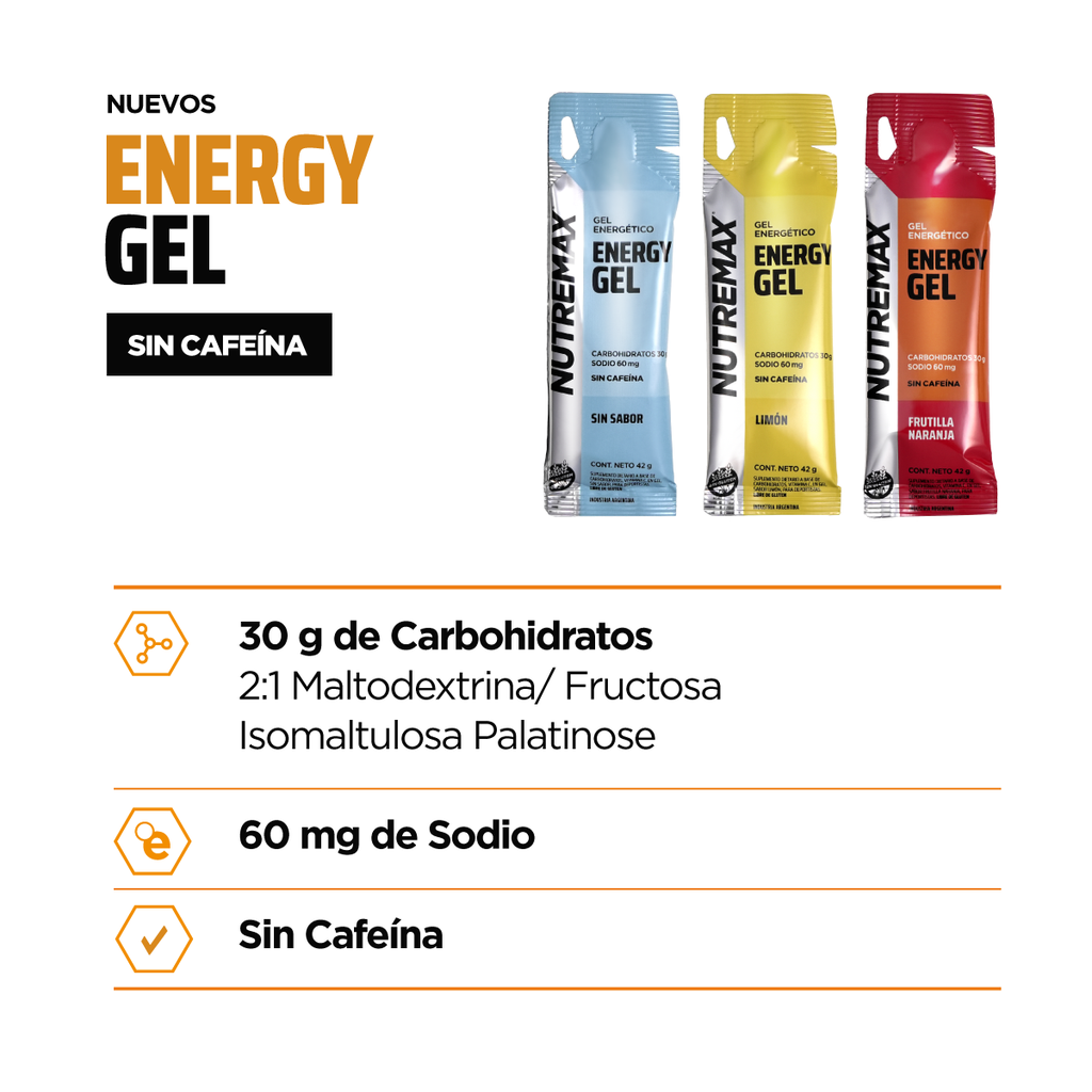 CAJA X 12 ENERGY GEL s/CAFEINA NUTREMAX