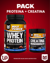 PACK PROTEINA WHEY 910g + CREATINA 300GRMS MAX FORCE