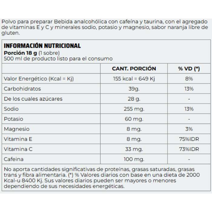 CAJA X 20 SOBRES EXTREME ENERGY  - NUTREMAX