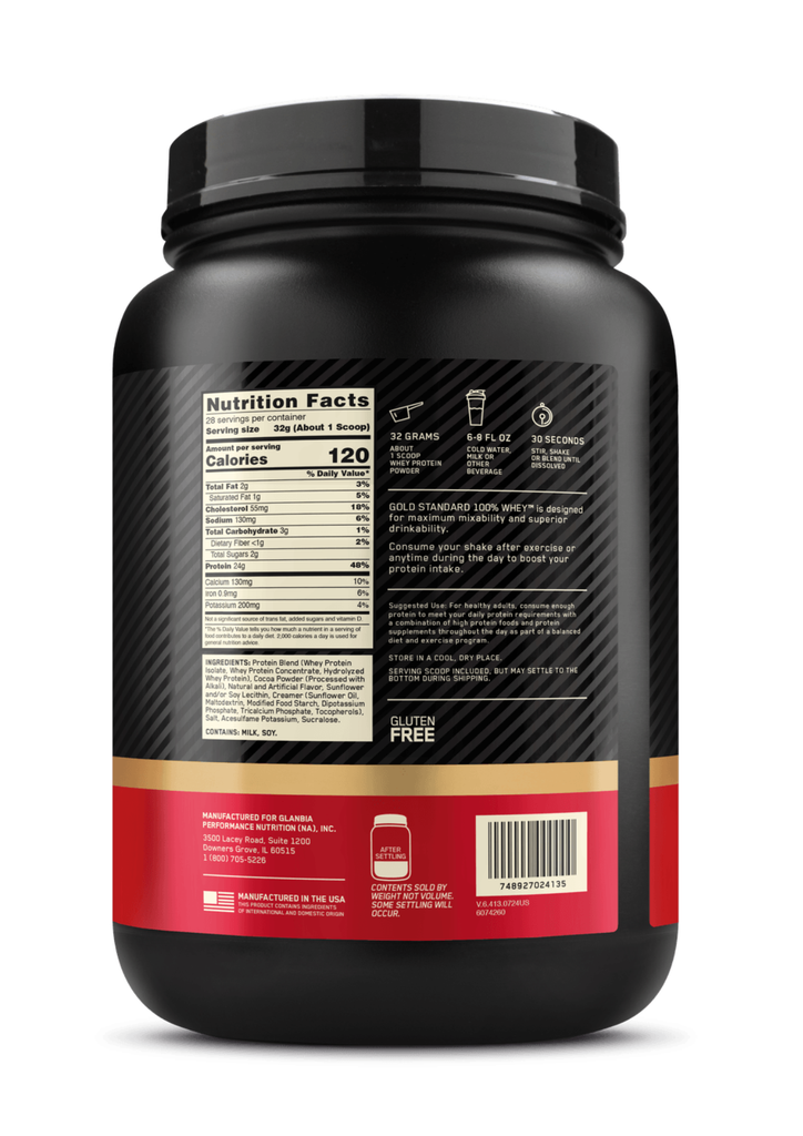 100% WHEY GOLD DOUBLE RICH CHOCOLATE 1.47 LB ON OPTIMUM