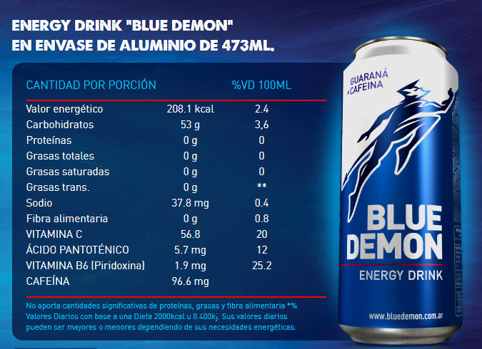 BLUE DEMON 473ml ENERGIZANTE CON AZUCAR