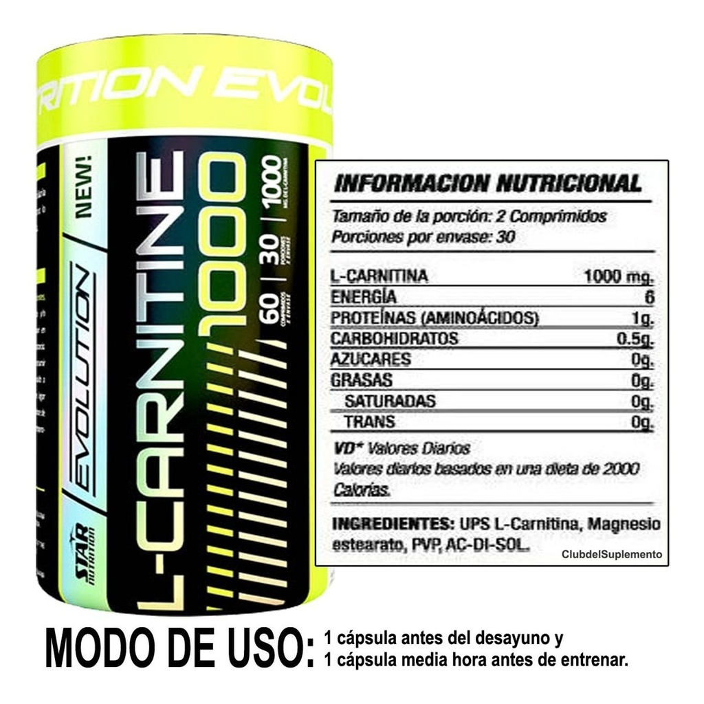 L-CARNITINE 60 CAPS STAR NUTRITION