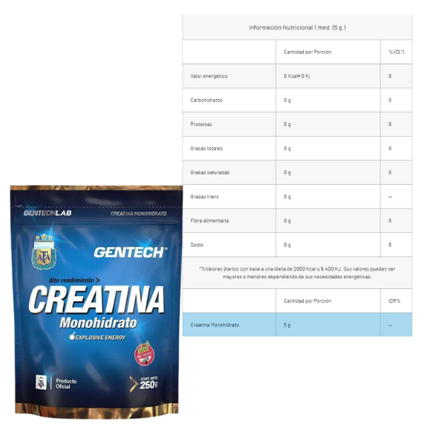 COMBO CREATINA 250 GRMS + AMINO 7600 150 COMP GENTECH (ENVIO GRATIS)