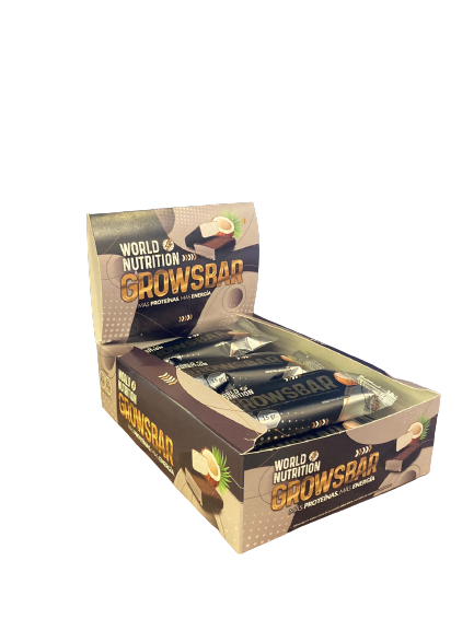 CAJA X 12 BARRITAS PROTEINA GROWSBAR - WORLD NUTRITION