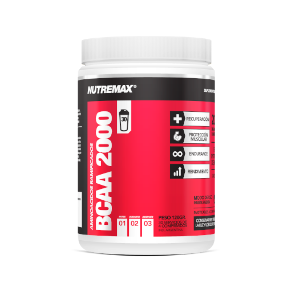 BCAA 2000 120 COMP - AMINOACIDOS - NUTREMAX