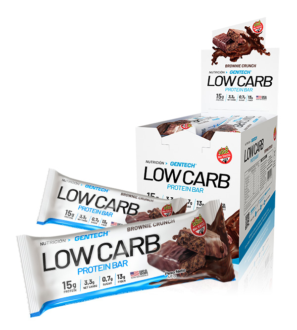 CAJA x 10 unidades BARRITA PROTEINA LOWCARB 45gr GENTECH