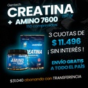 COMBO CREATINA 250 GRMS + AMINO 7600 150 COMP GENTECH (ENVIO GRATIS)