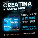 COMBO CREATINA 250 GRMS + AMINO 7600 X 325 COMP. GENTECH (ENVIO GRATIS)