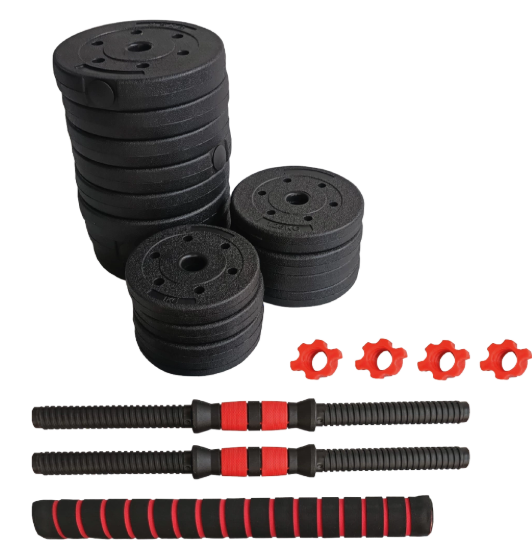 Set 2 Mancuernas Barra y Discos 30kg