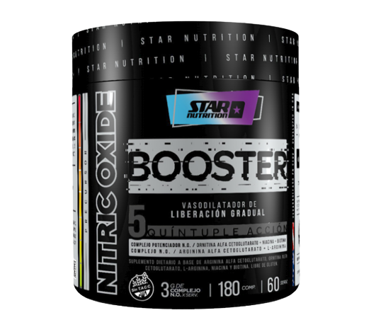 N.O. BOOSTER 5 OXIDO NITRICO  180 COMP STAR NUTRITION