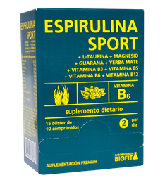 BLISTERA ESPIRULINA SPORT 15 B 10 COMP BIOFIT