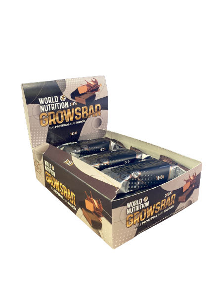 CAJA X 12 BARRITAS PROTEINA GROWSBAR - WORLD NUTRITION