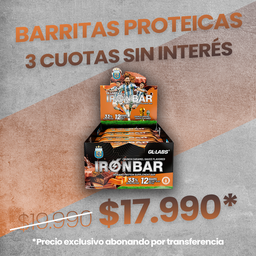 CAJA X 20 BARRITAS PROTEINA IRON BAR 46gr GENTECH