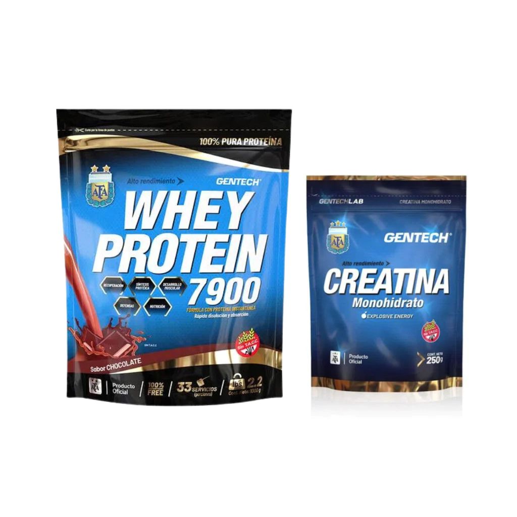 PROTEINA 7900 X 1KG + CREATINA 250GRMS GENTECH  ENVIO GRATIS